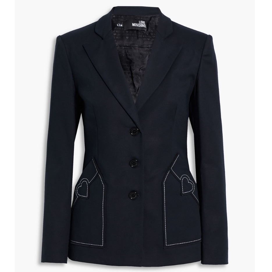 Love Moschino Topstitched Cotton-Blend Blazer